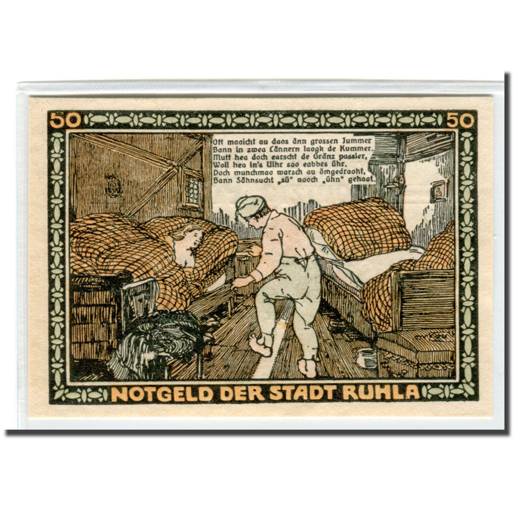 Banknot, Niemcy, Ruhla, 50 Pfennig, personnage 2, 1921, 1921-04-01, UNC(63)