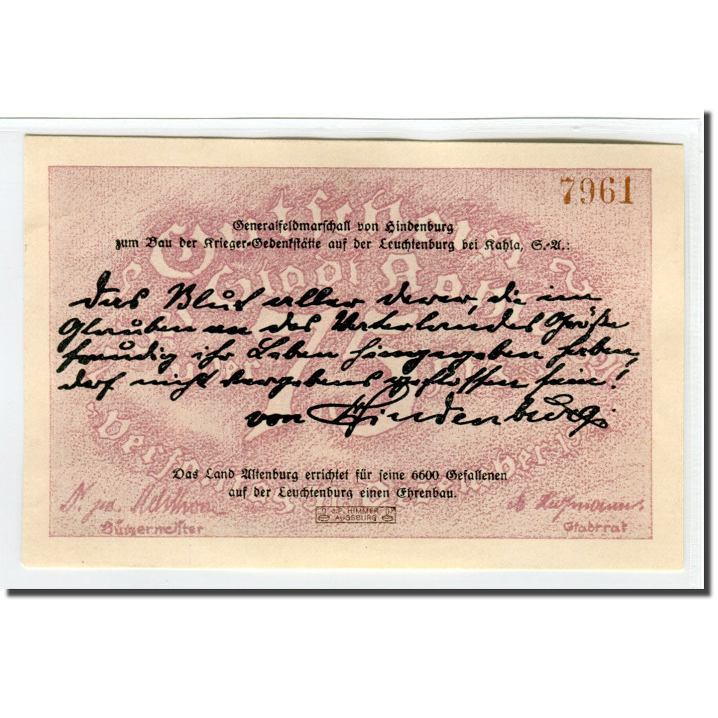 Banknote, Germany, Kahla, 75 Pfennig, paysage 2, 1921, 1921-12-31, UNC(63)