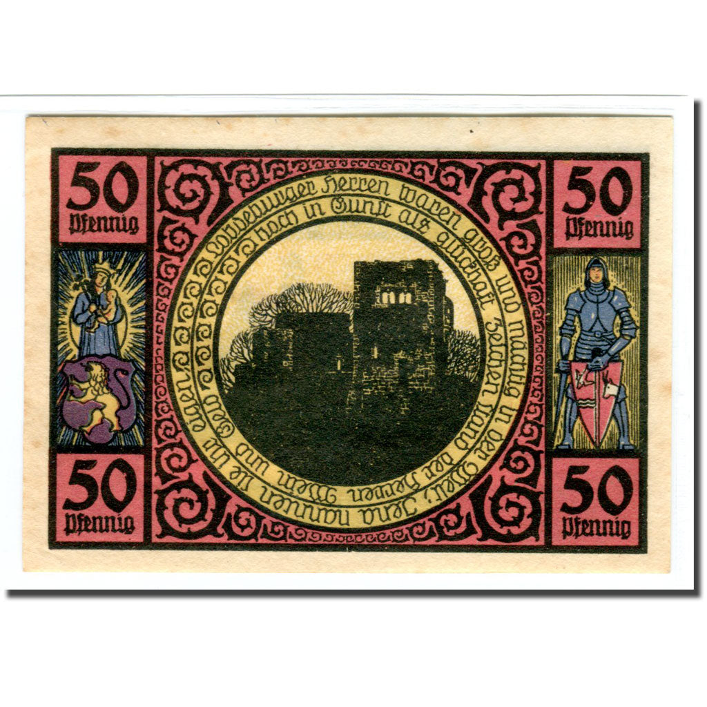 Banconote, Germania, Lobeda Stadt, 50 Pfennig, paysage 1, 1921, SPL, Mehl:808.1