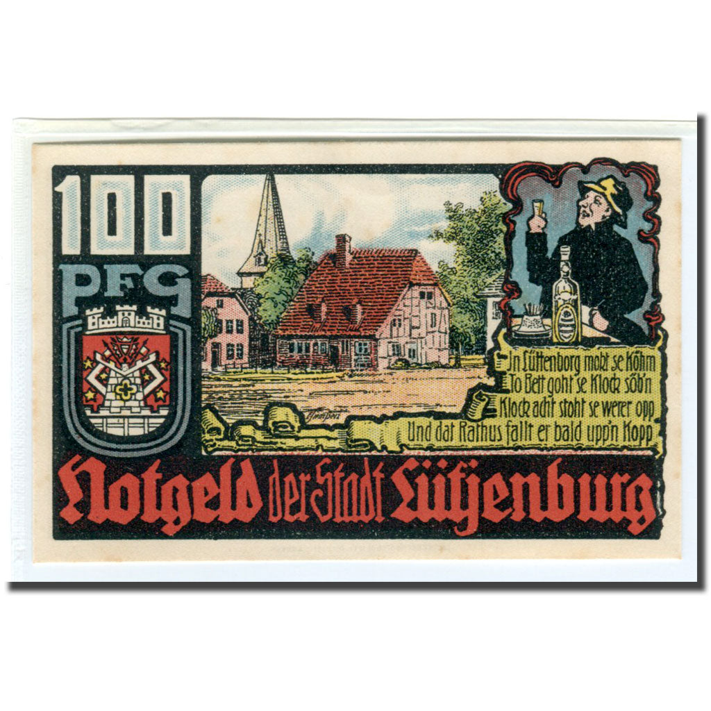 Banknote, Germany, Lutjenburg, 100 Pfennig, batiment 2, 1921, 1921-03-02