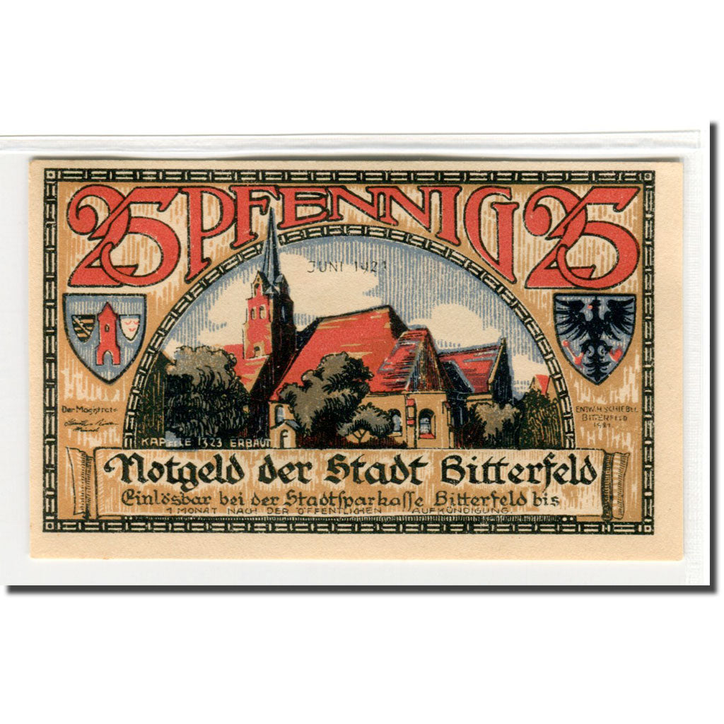 Billete, Alemania, Bitterfeld Stadt, 25 Pfennig, Citation, 1921, SC, Mehl:111.1