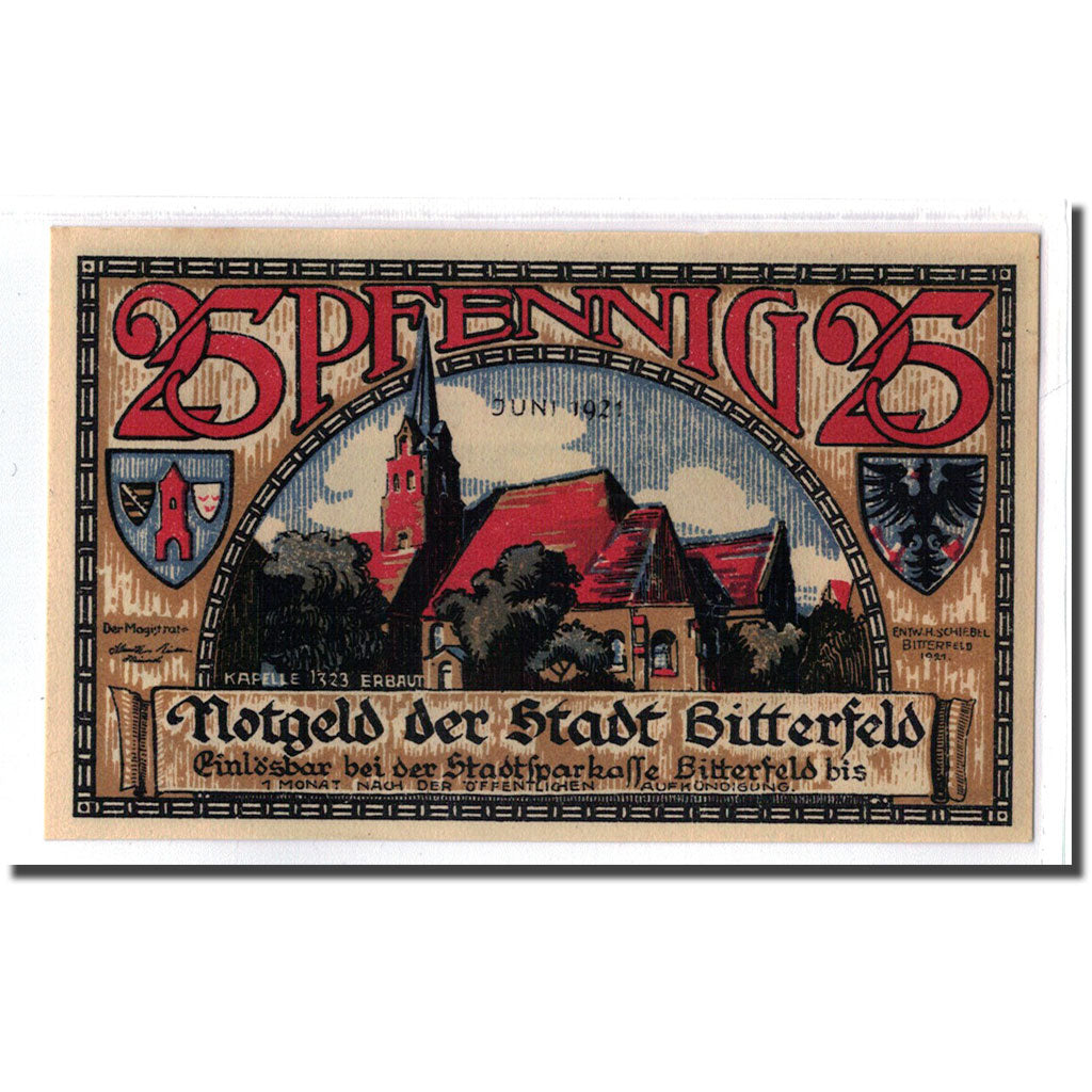 Banknote, Germany, Bitterfeld Stadt, 25 Pfennig, Citation 3, 1921, UNC(63)