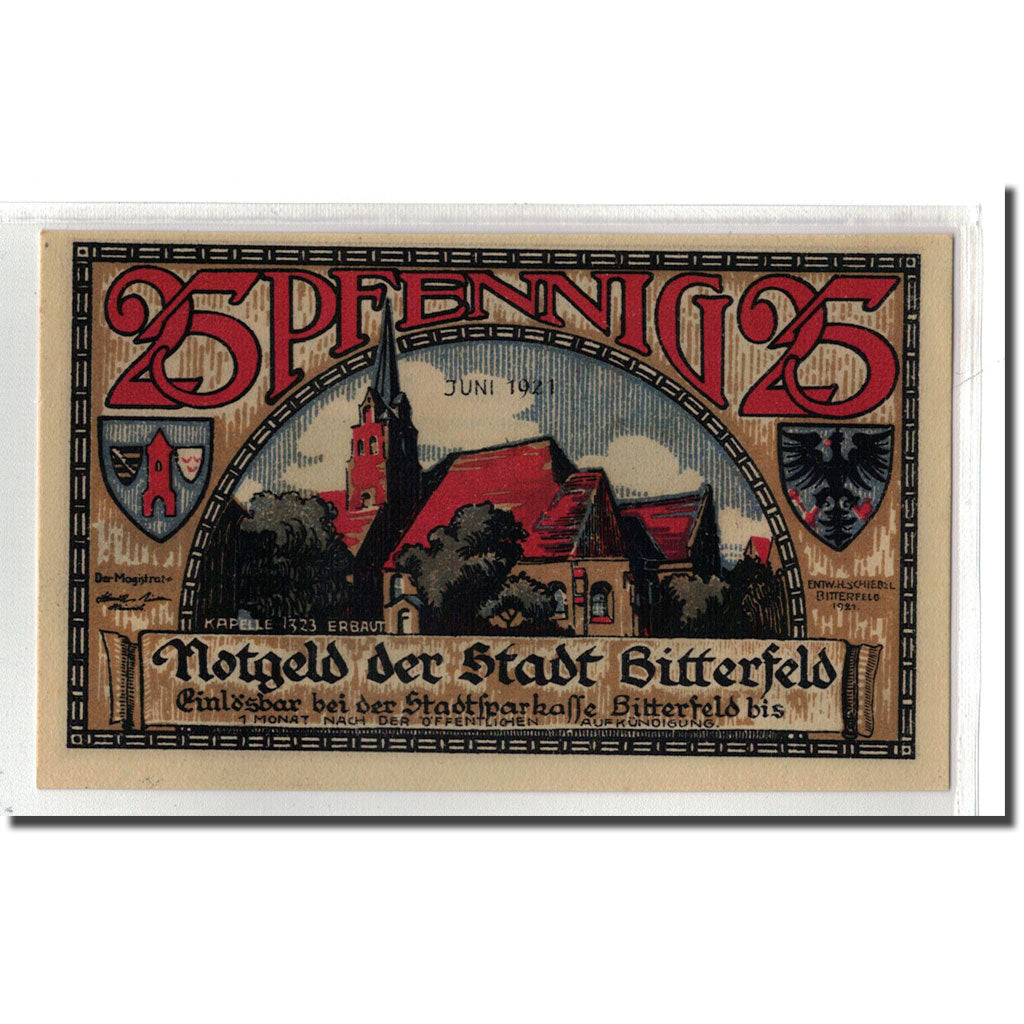Banknote, Germany, Bitterfeld Stadt, 25 Pfennig, Citation 7, 1921, UNC(63)