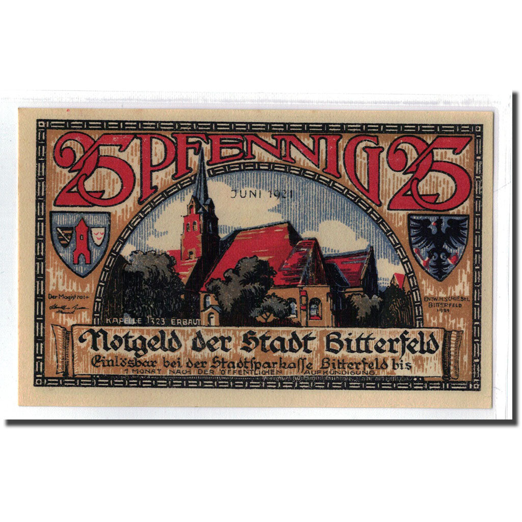 Banknote, Germany, Bitterfeld Stadt, 25 Pfennig, Citation 9, 1921, UNC(63)