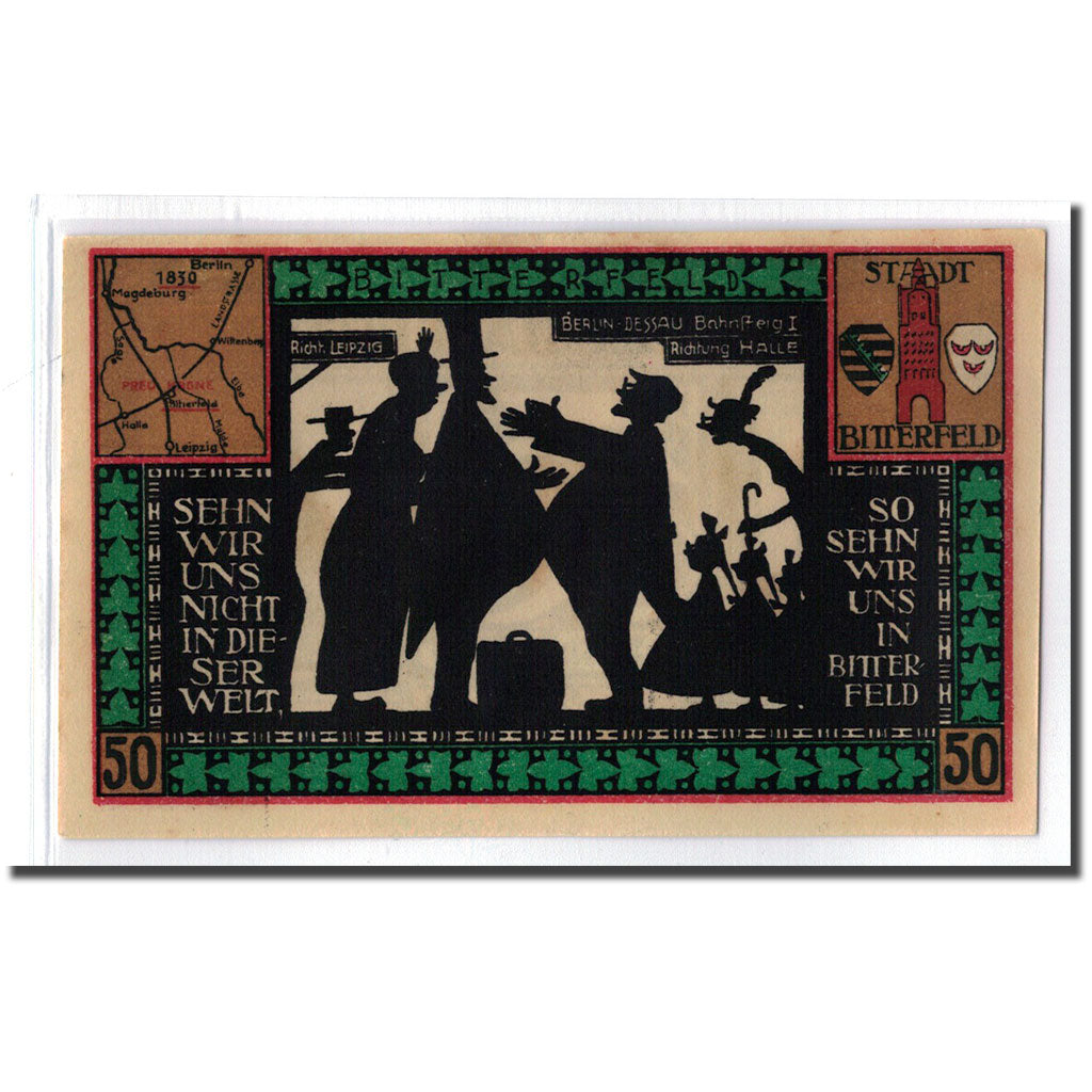Geldschein, Deutschland, Bitterfeld Stadt, 50 Pfennig, personnage 4, 1921, UNZ-