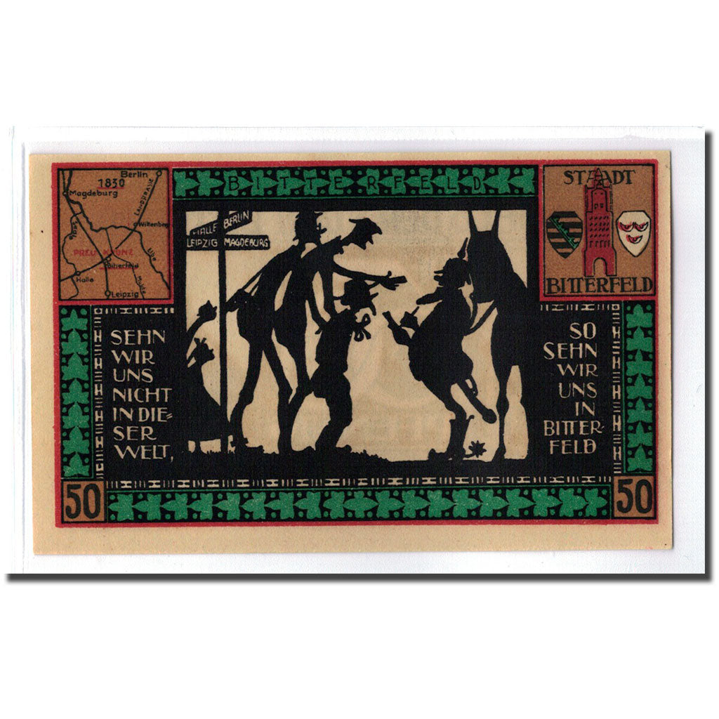 Geldschein, Deutschland, Bitterfeld Stadt, 50 Pfennig, personnage 5, 1921, UNZ-