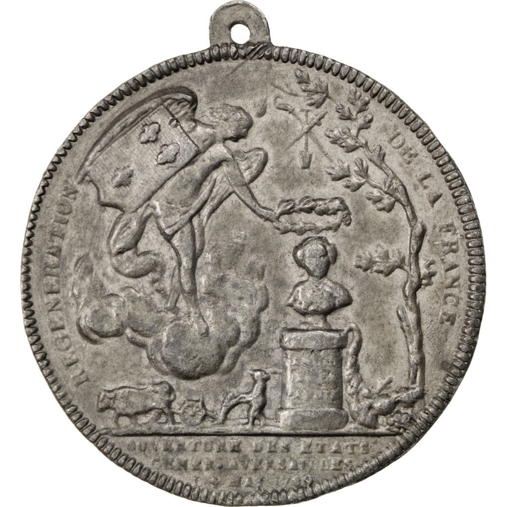 FRANCE, Politics, Society, War, End of Monarchy, Medal, AU(50-53), Tin, 44,...