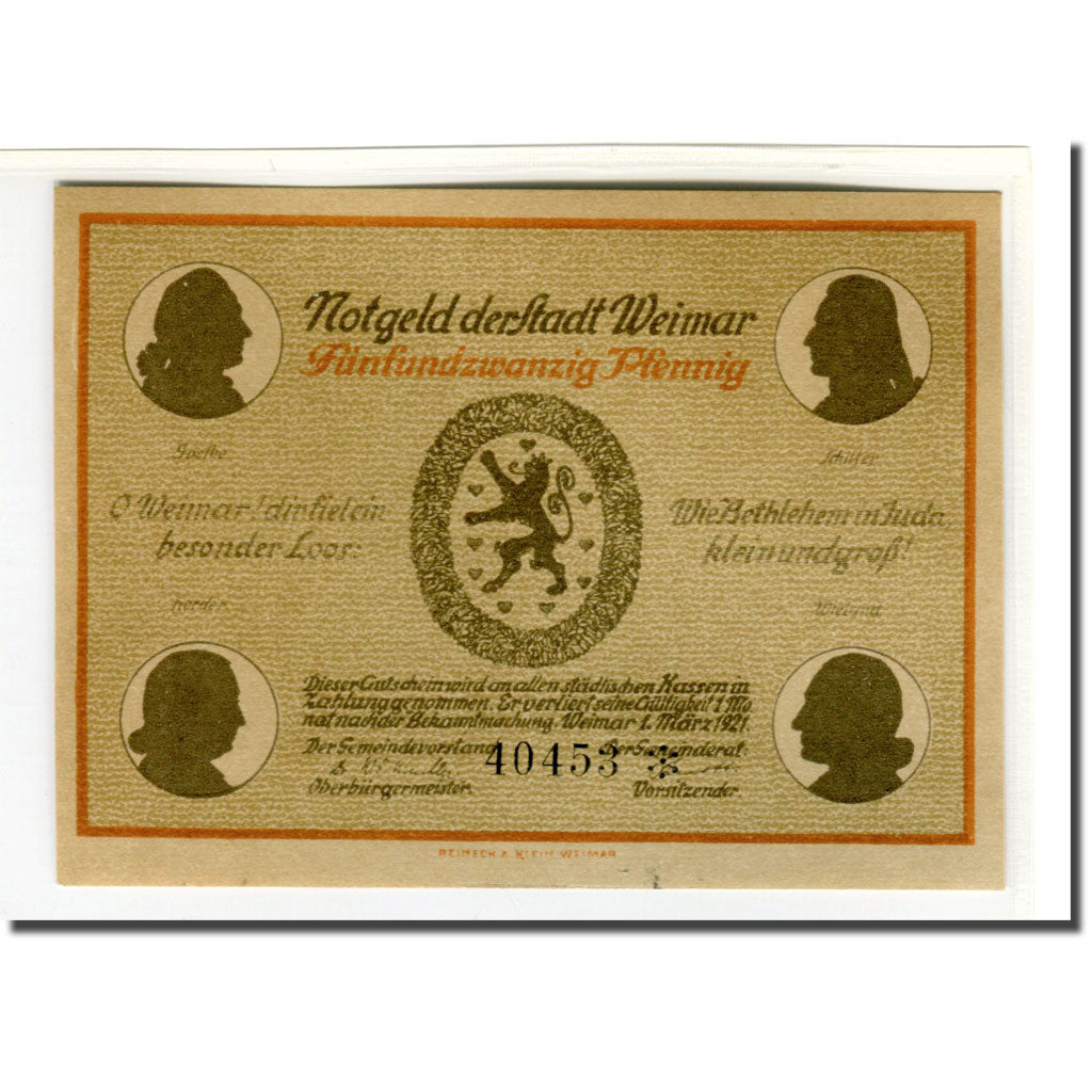 Biljet, Duitsland, Weimar, 25 Pfennig, Eglise, 1921, 1921-03-01, SPL