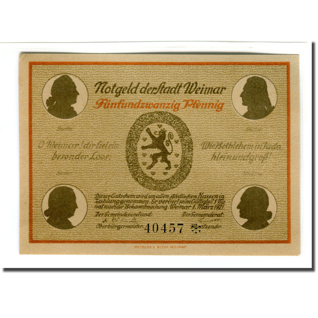 Banknot, Niemcy, Weimar, 25 Pfennig, Maison, 1921, 1921-03-01, UNC(63)