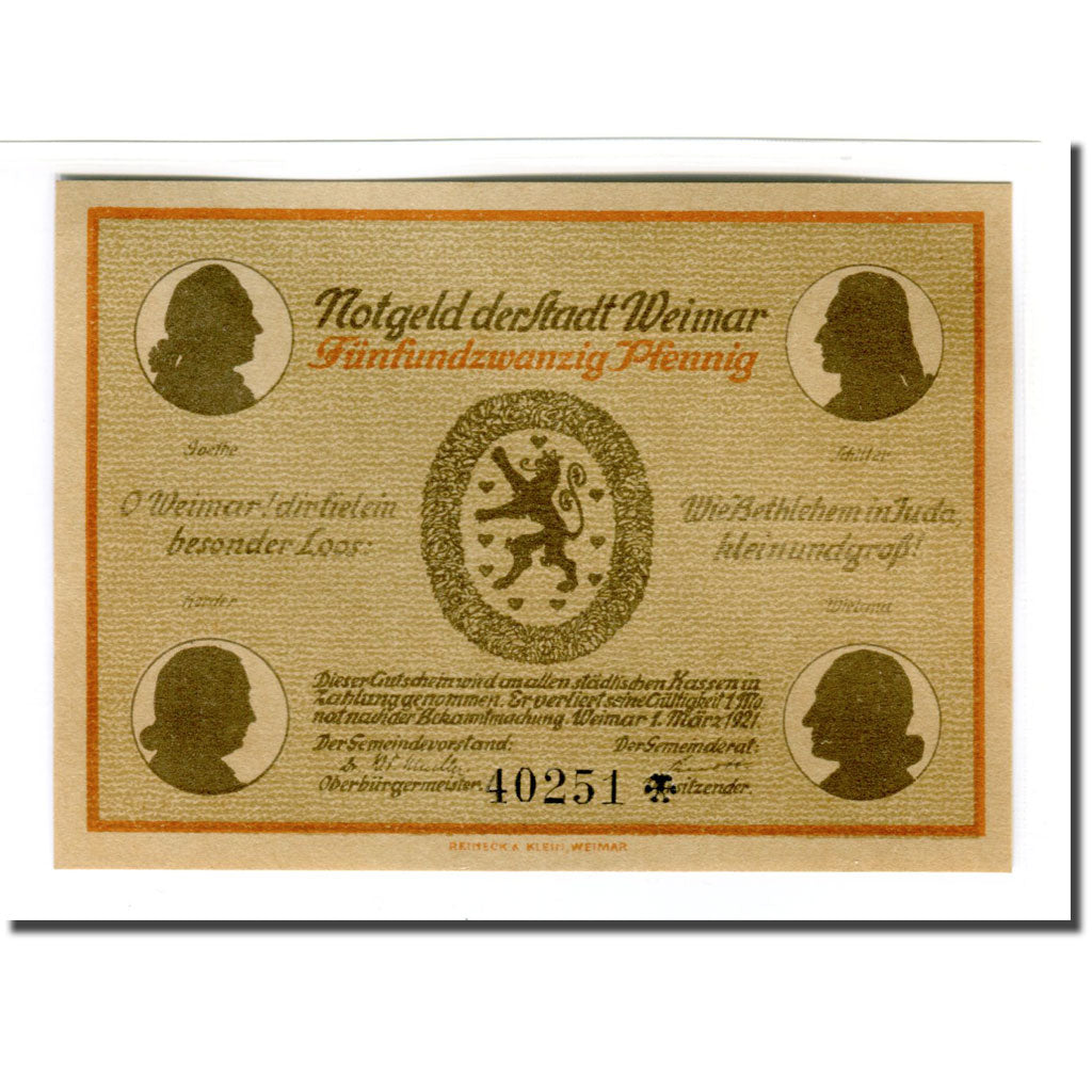 Geldschein, Deutschland, Weimar, 25 Pfennig, batiment 2, 1921, 1921-03-01, UNZ-