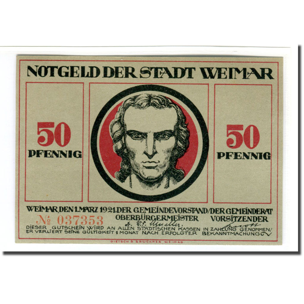 Banknote, Germany, Weimar, 50 Pfennig, personnage 4, 1921, 1921-03-01, UNC(63)
