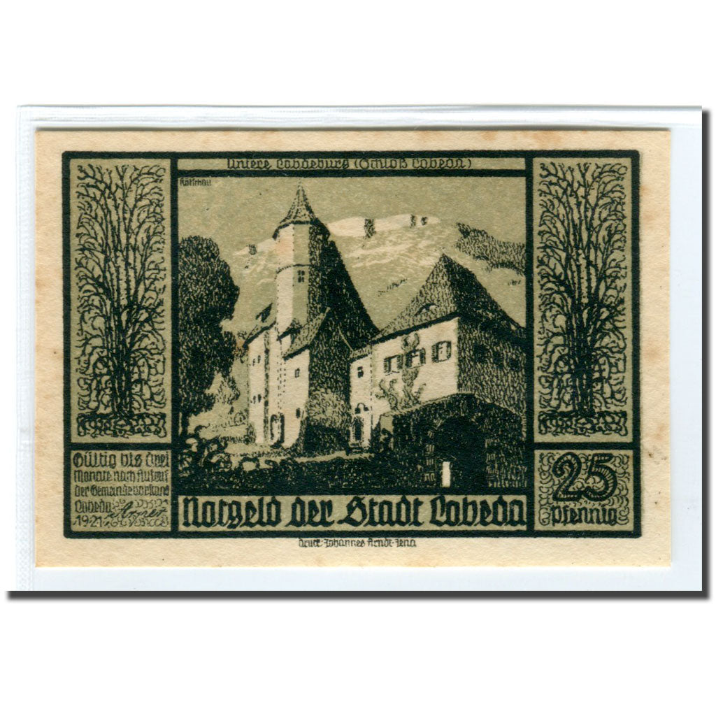 Billet, Allemagne, 25 Pfennig, Batiment, 1921, SPL, Mehl:808.1