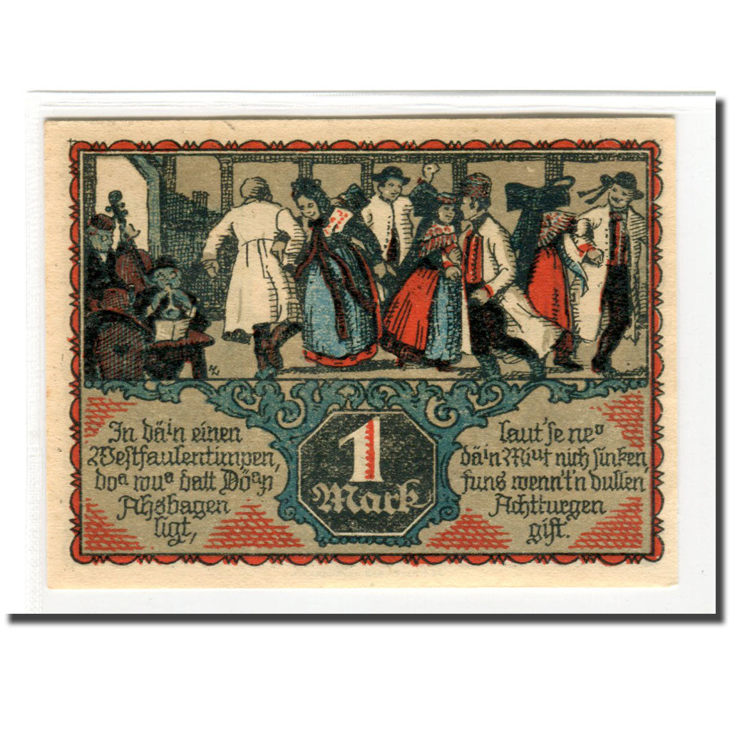 Banknote, Germany, Eisbergen, 1 Mark, personnage, 1921, UNC(63), Mehl:317.1a