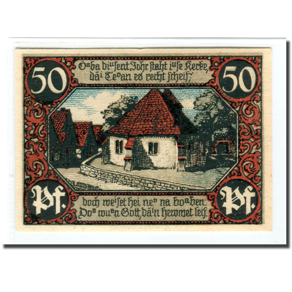 Geldschein, Deutschland, Eisbergen, 50 Pfennig, Batiment, 1921, UNZ-