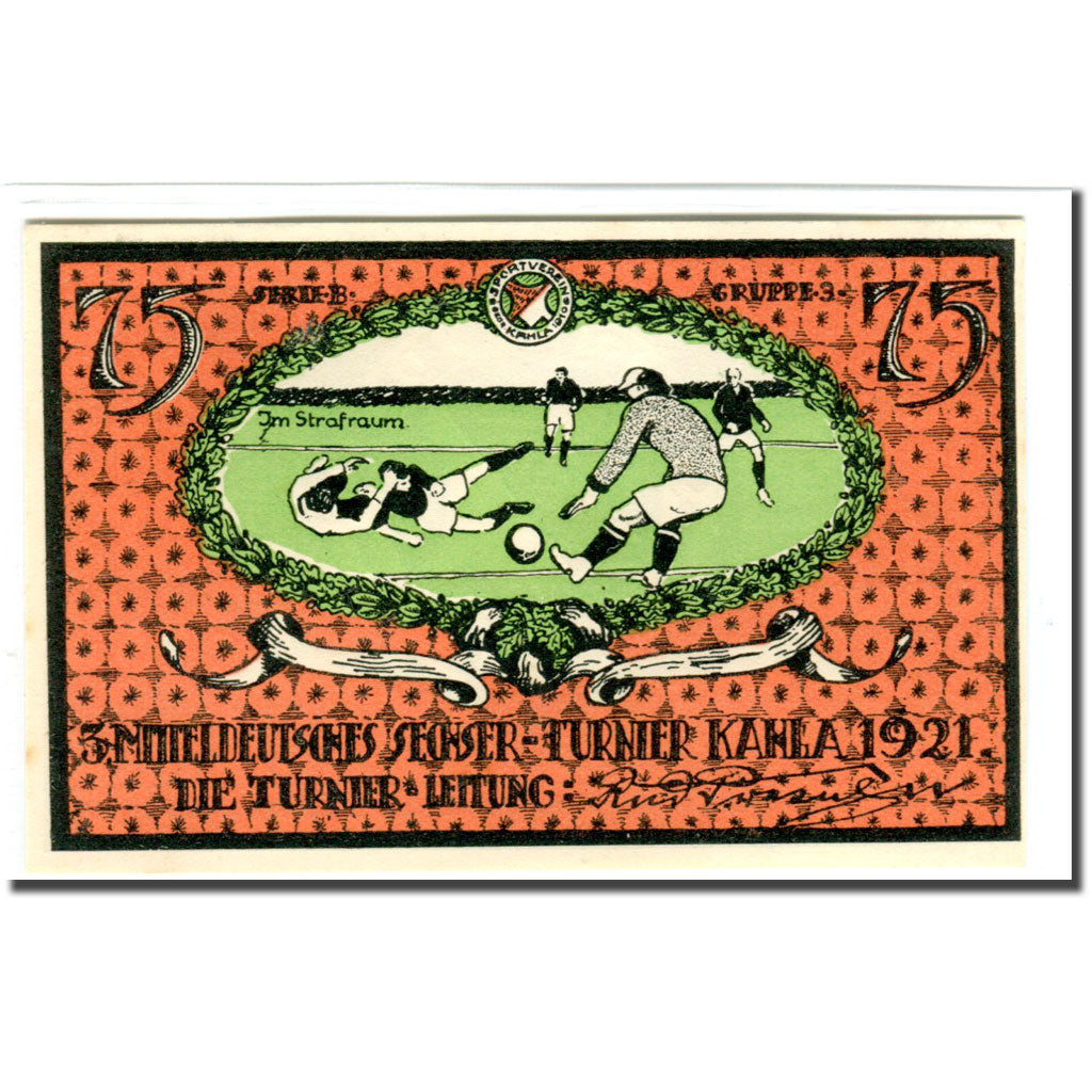 Banknote, Germany, Kahla, 75 Pfennig, personnage 2, 1922, 1922-07-01, UNC(63)
