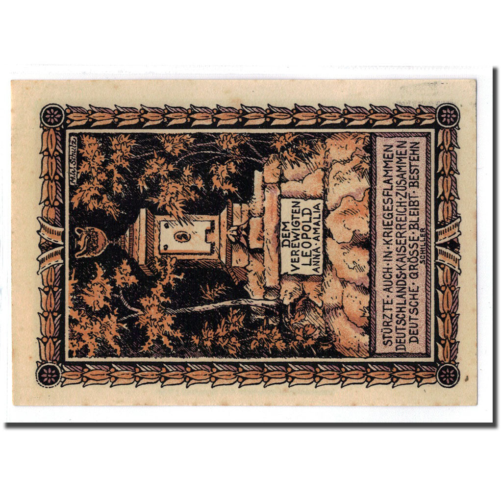 Banknote, Germany, Tiefurt, 50 Pfennig, Monument, 1921, 1921-08-01, UNC(63)
