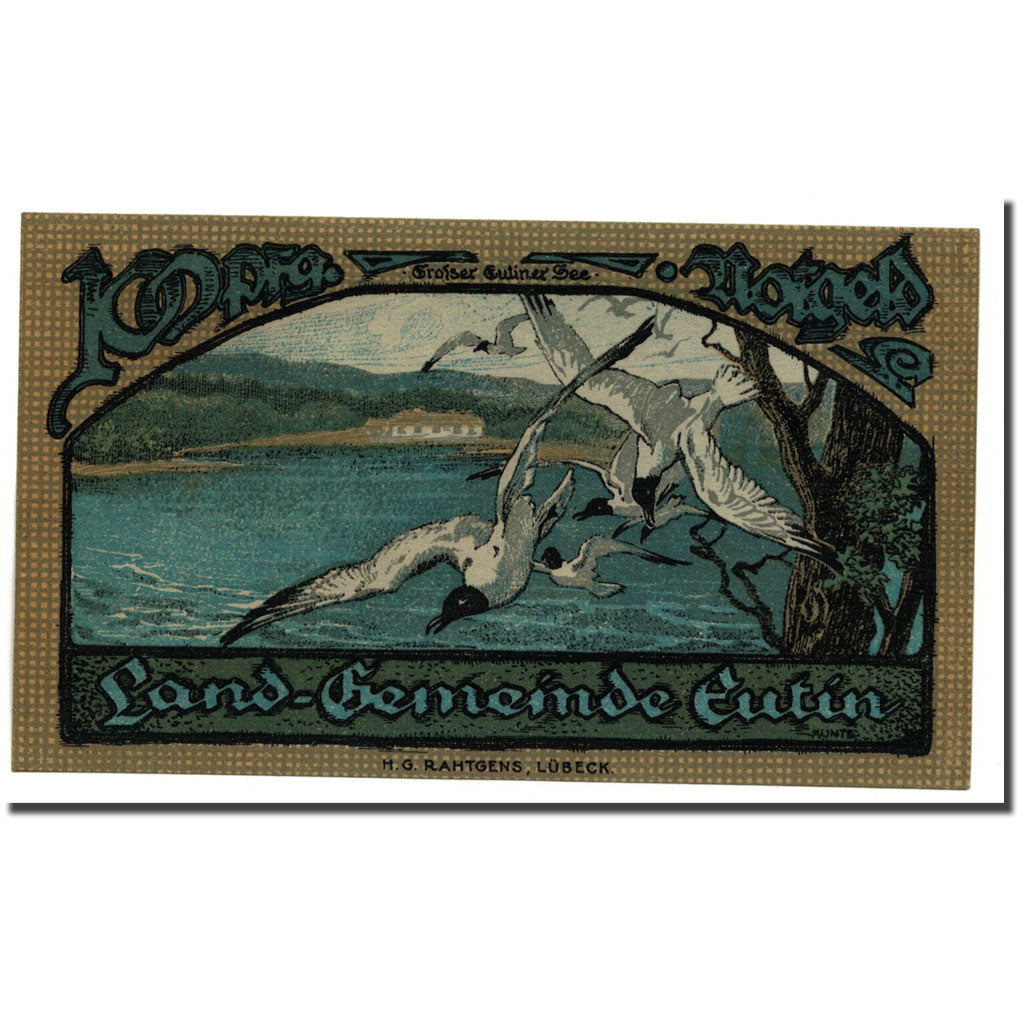 Biljet, Duitsland, Eutin Stadt, 100 Pfennig, paysage, 1921, SPL, Mehl:358.1