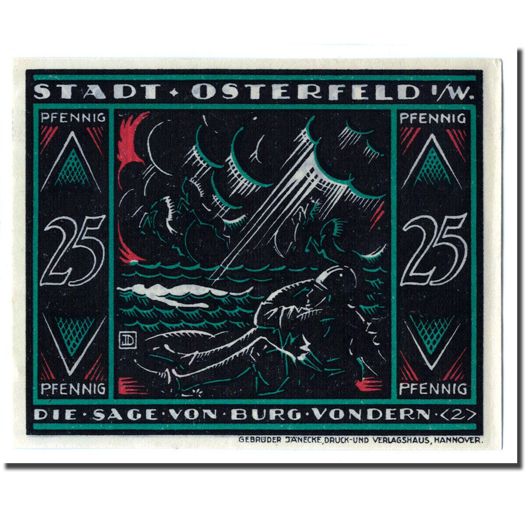 Billet, Allemagne, Osterfeld, 25 Pfennig, personnage 1, 1921, 1921-12-15, SPL