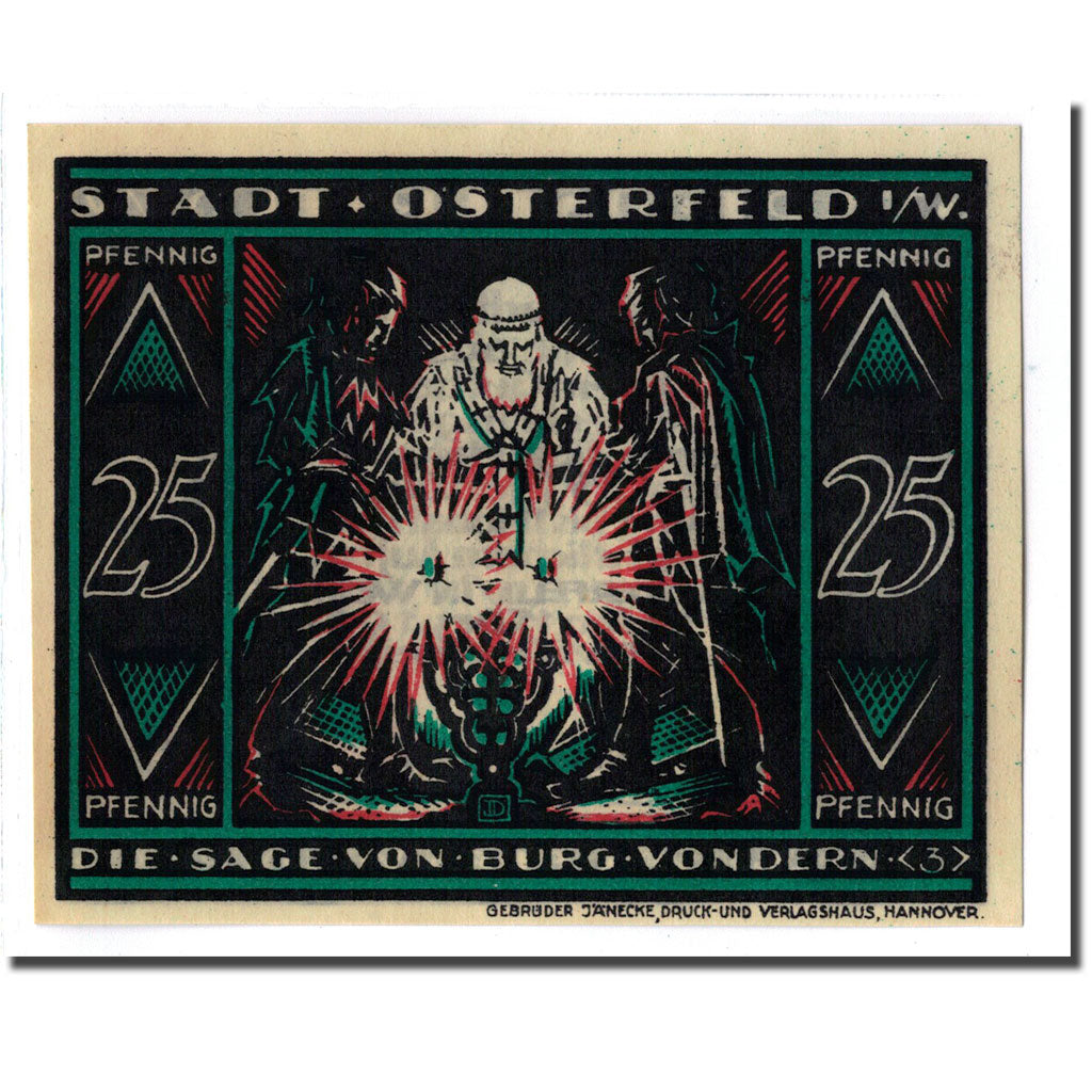 Biljet, Duitsland, Osterfeld, 25 Pfennig, personnage 2, 1921, 1921-12-15, SPL