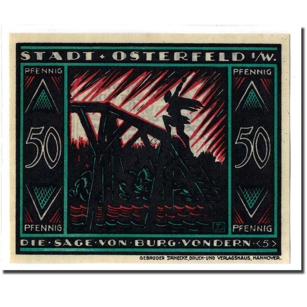 Billet, Allemagne, Osterfeld, 50 Pfennig, personnage 3, 1921, 1921-12-15, SPL