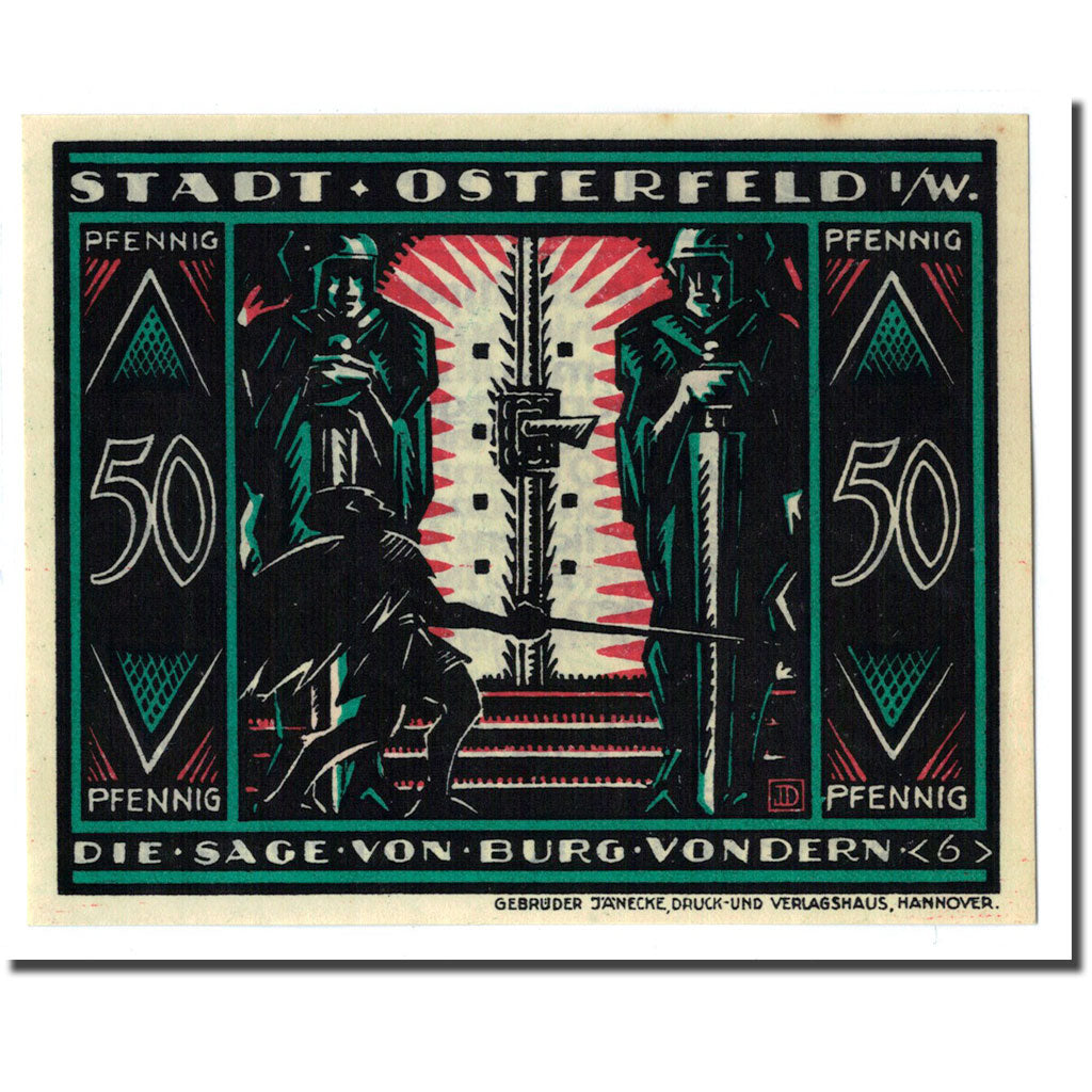 Billet, Allemagne, Osterfeld, 50 Pfennig, personnage 5, 1921, 1921-12-15, SPL