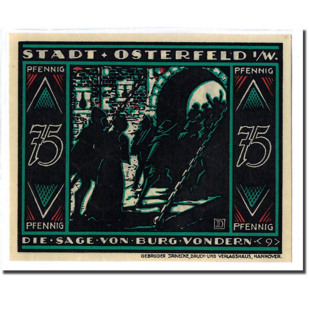 Billet, Allemagne, Osterfeld, 75 Pfennig, personnage 7, 1921, 1921-12-15, SPL