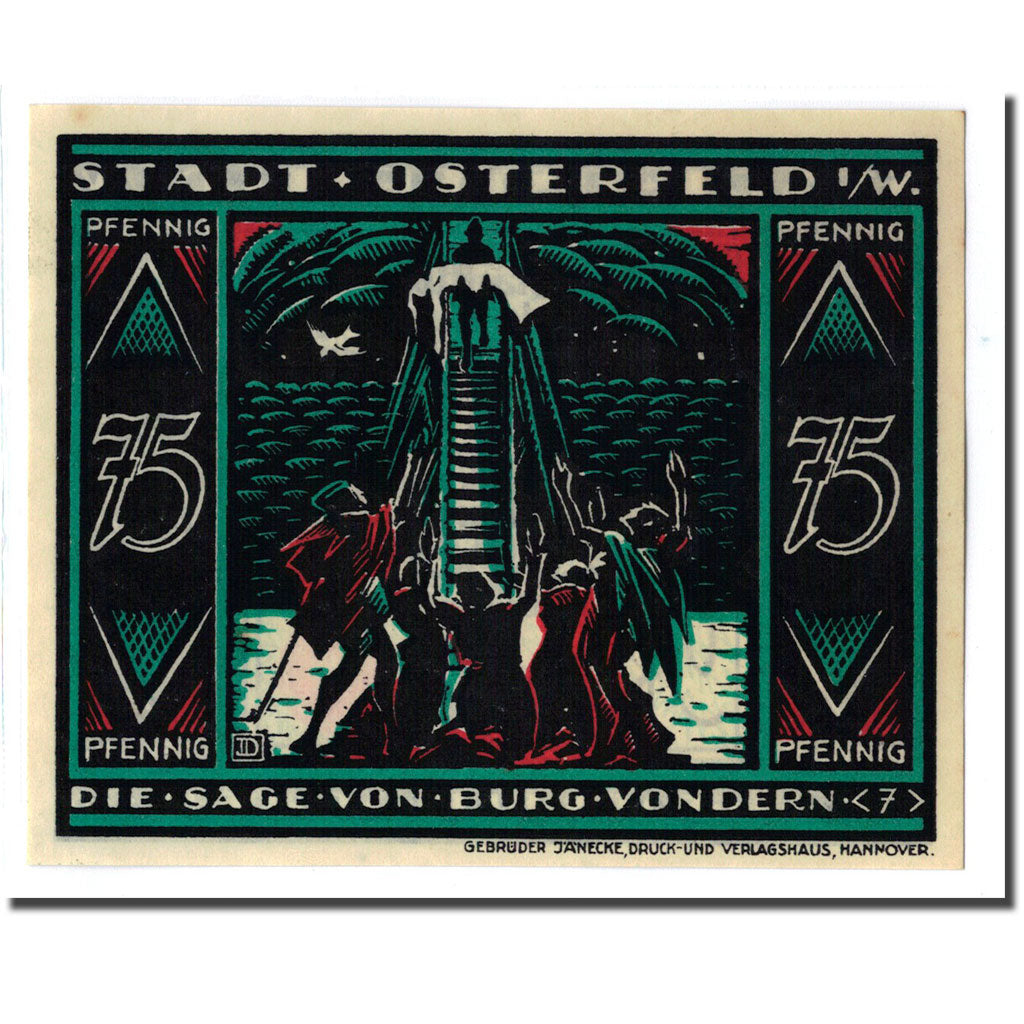 Biljet, Duitsland, Osterfeld, 75 Pfennig, personnage 8, 1921, 1921-12-15, SPL