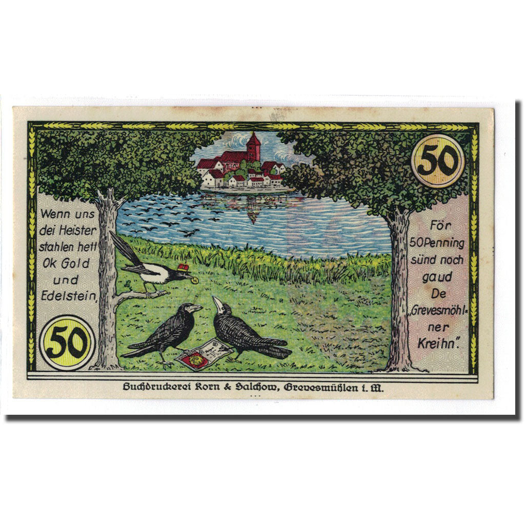 Banknote, Germany, Grevesmuhlen Stadt, 50 Pfennig, paysage, 1923, 1923-12-31