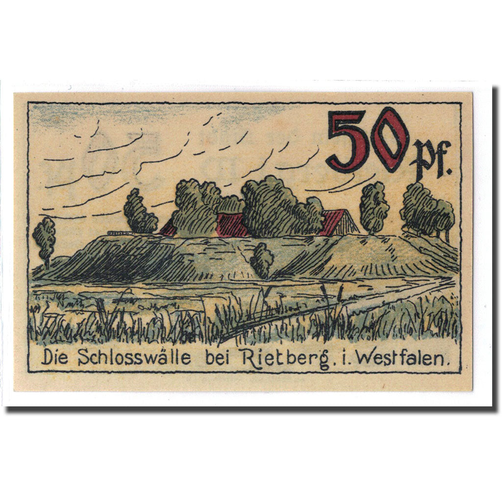 Geldschein, Deutschland, Rietberg, 50 Pfennig, paysage 1, 1921, 1921-05-12