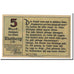 Banknote, Germany, Rietberg, 5 Mark, personnage, 1921, 1921-05-12, UNC(63)