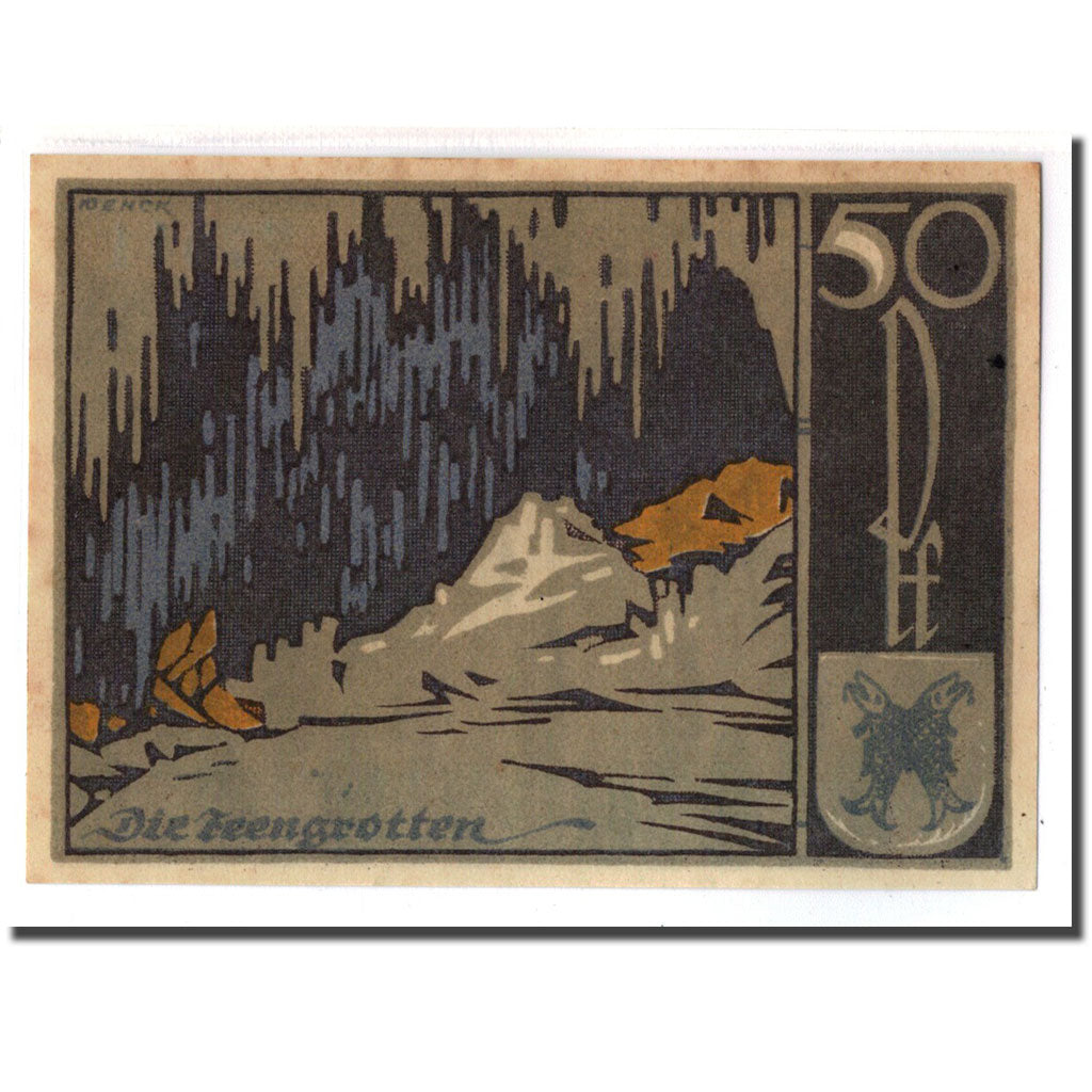 Banknote, Germany, Saalfeld, 50 Pfennig, paysage, 1921, 1921-04-15, UNC(63)