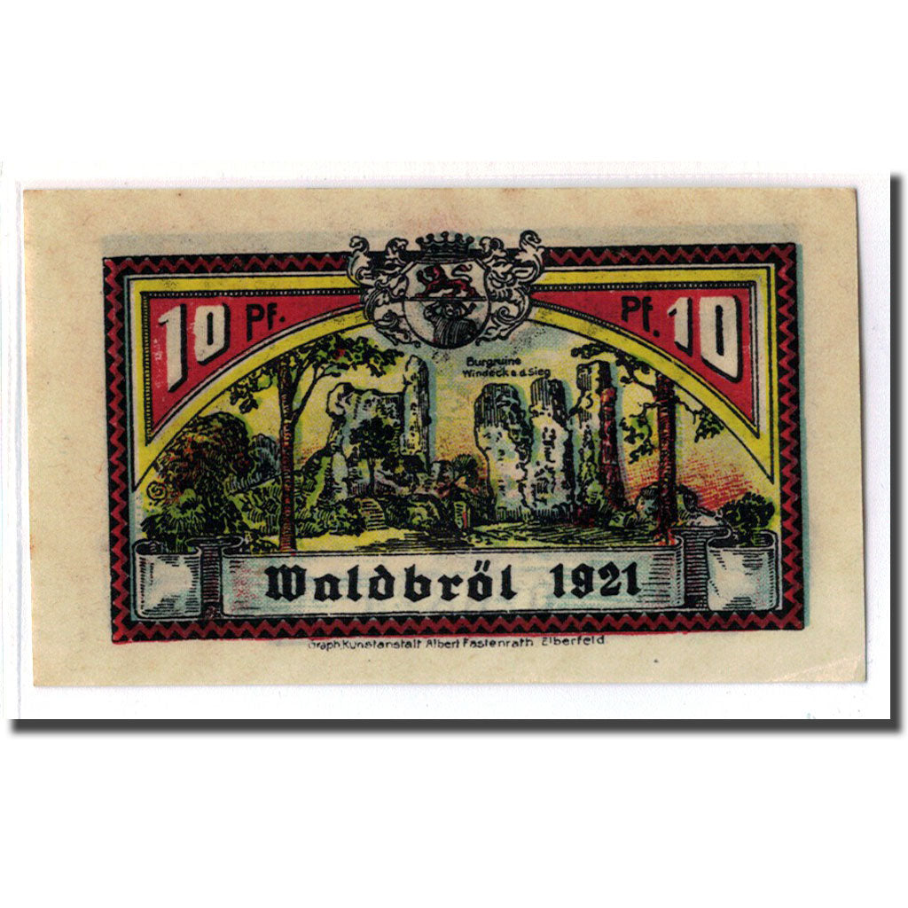 Banknote, Germany, Waldbröl, 10 Pfennig, paysage, 1921, UNC(63), Mehl:1370.1