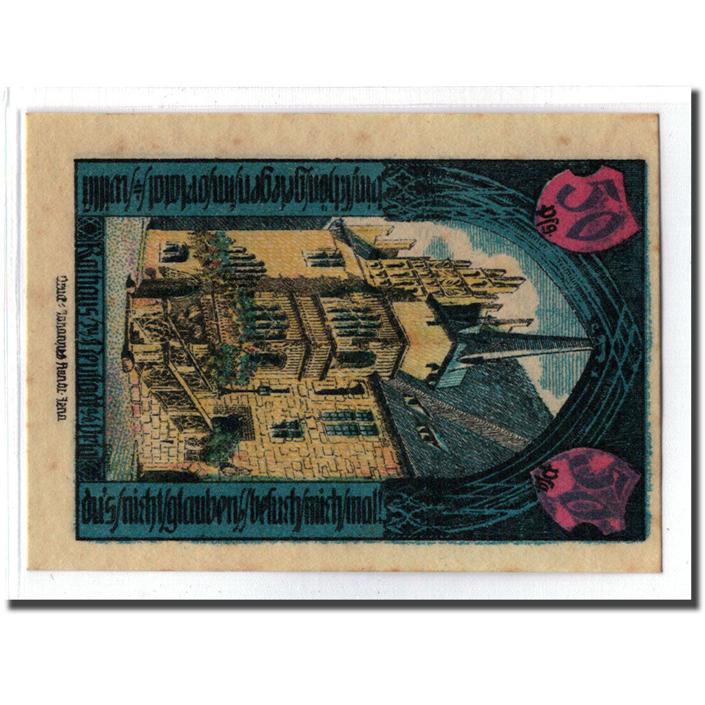 Biljet, Duitsland, Neustadt a.d Orla Stadt, 50 Pfennig, Batiment 4, 1921