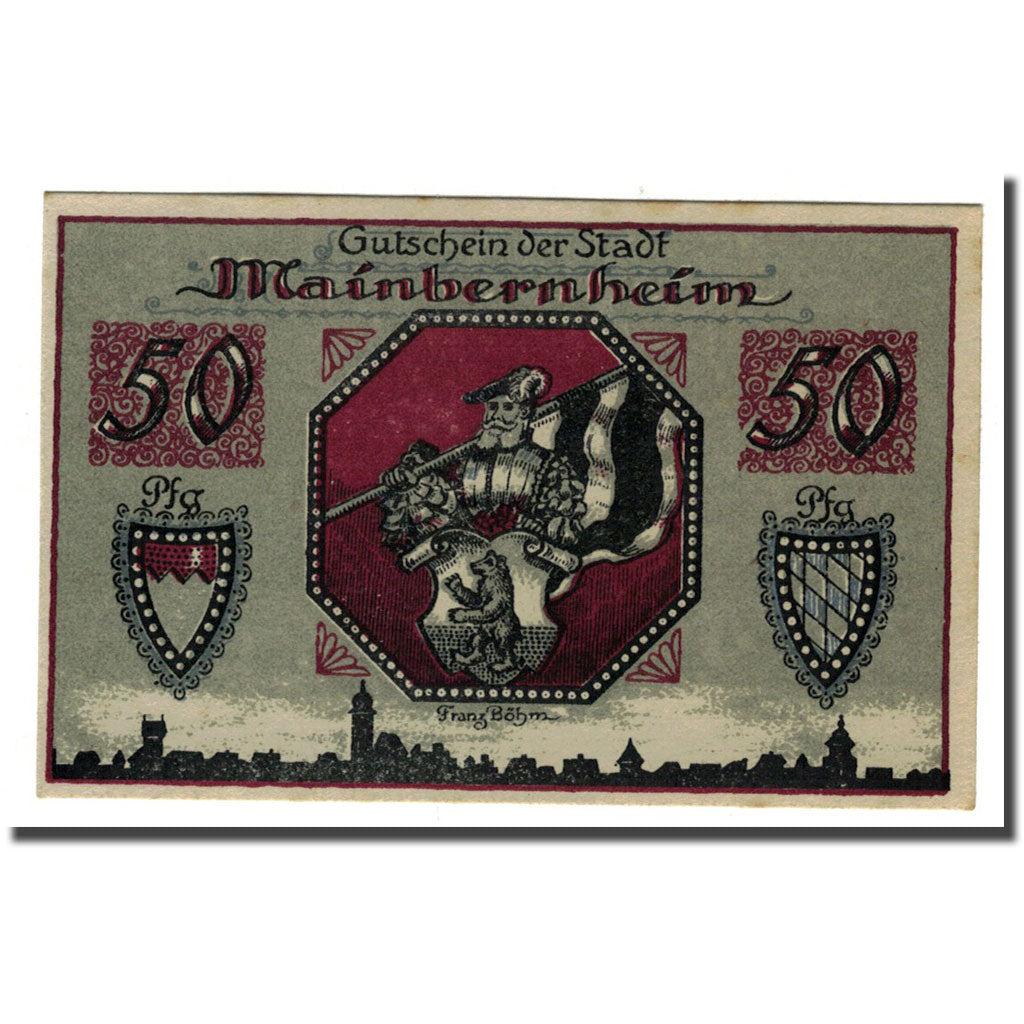 Banknote, Germany, Mainbernheim Stadt, 50 Pfennig, personnage, 1920, UNC(63)