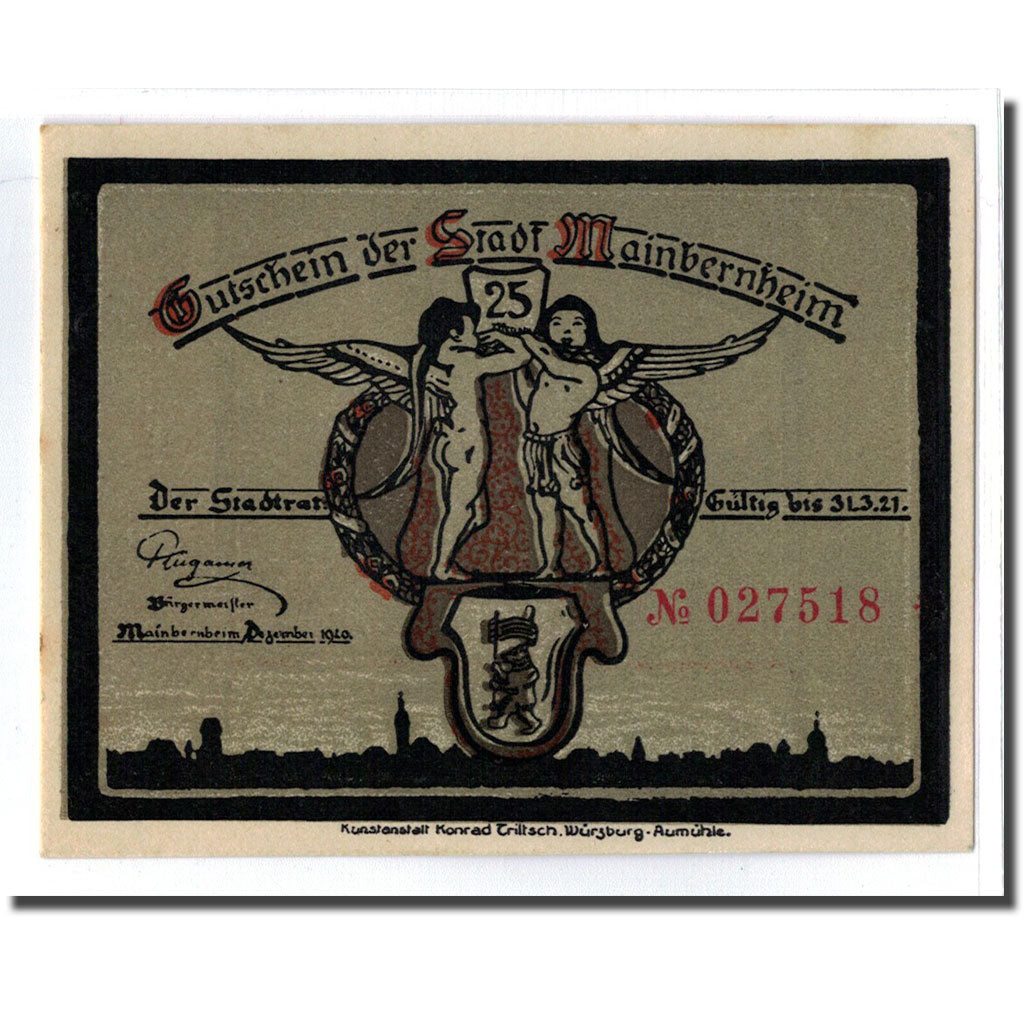 Banknote, Germany, Mainbernheim Stadt, 25 Pfennig, personnage 1, 1920, UNC(63)