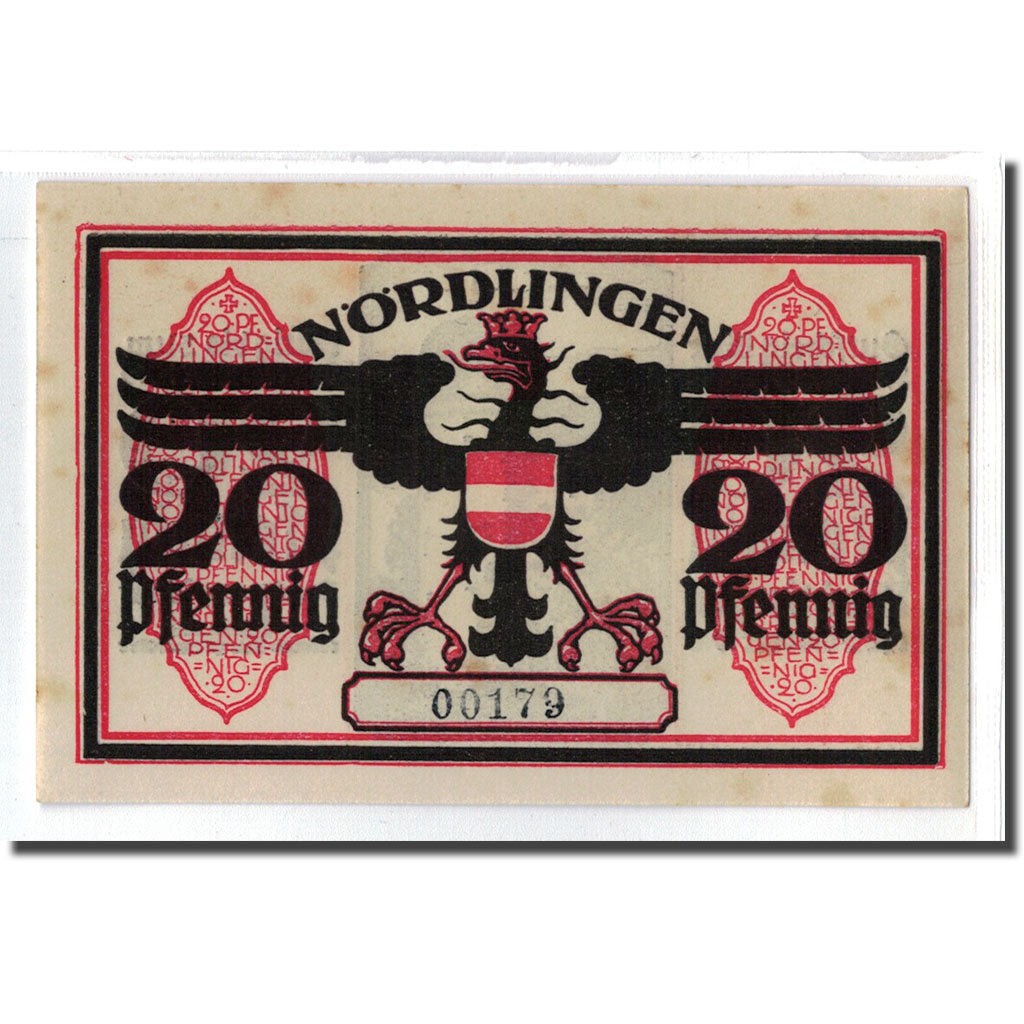 Biljet, Duitsland, Nordlingen, 20 Pfennig, Batiment, 1918, 1918-10-02, SUP