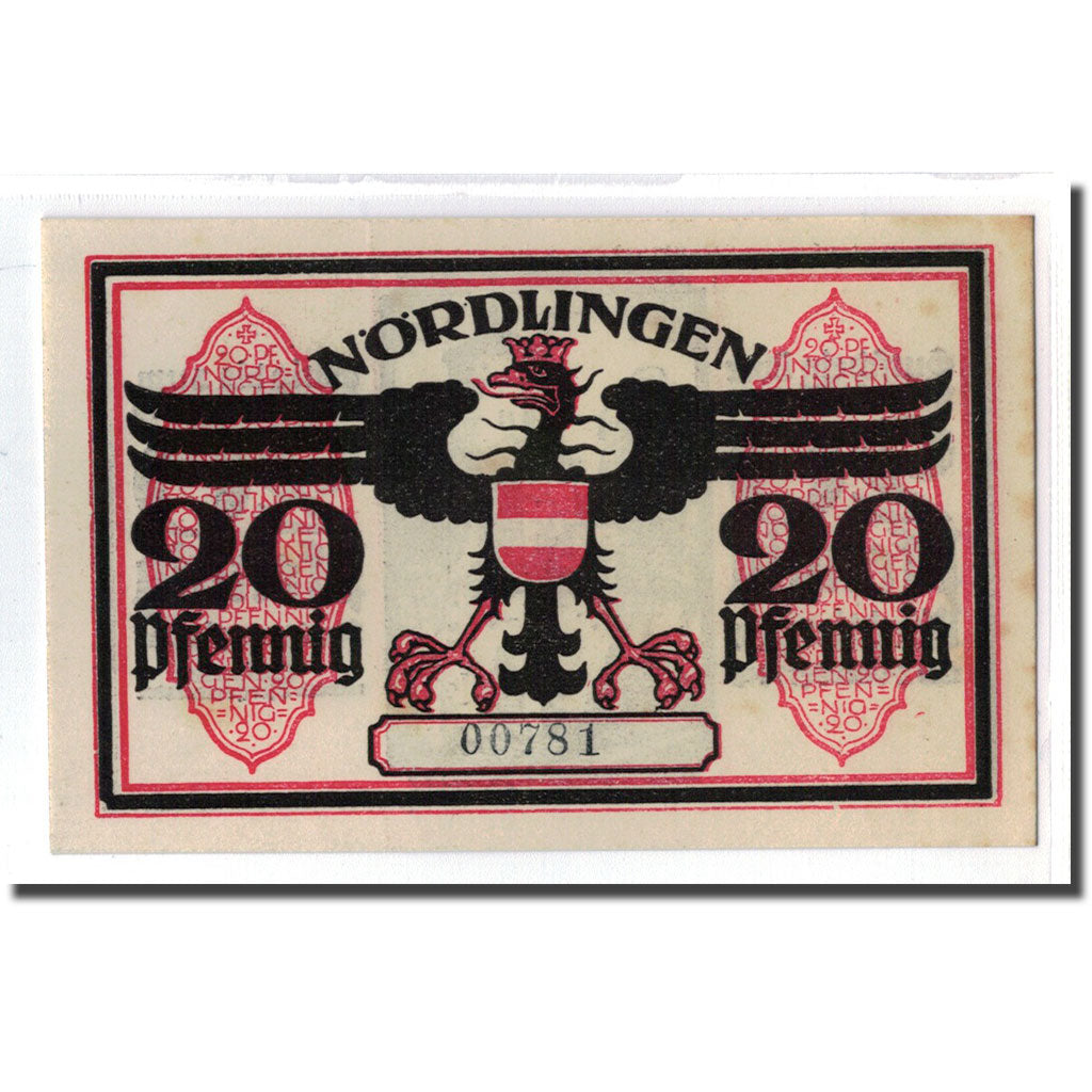 Banknote, Germany, Nordlingen, 20 Pfennig, batiment 1, 1918, 1918-10-02
