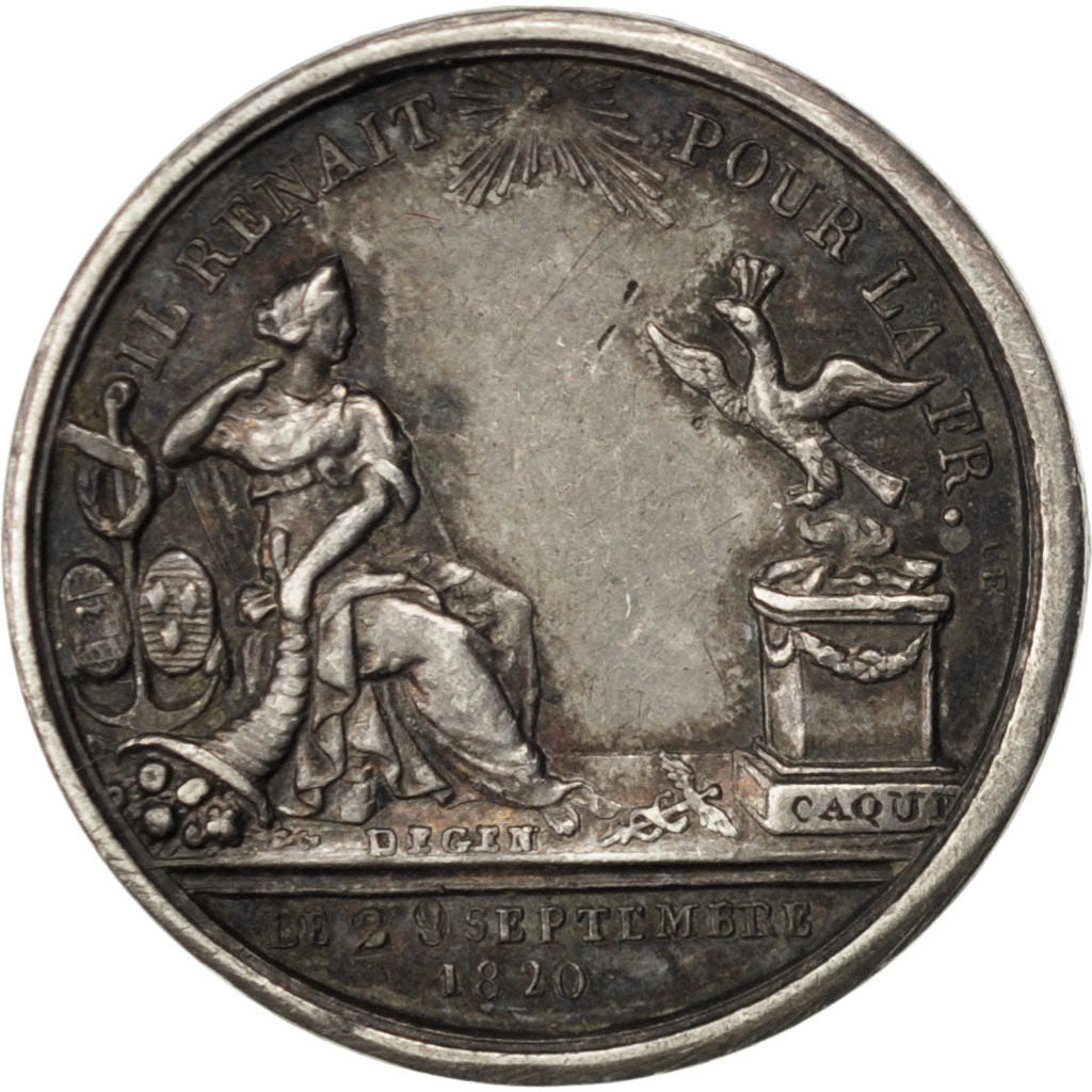 FRANCE, Politics, Society, War, Louis XVIII, Medal, AU(55-58), Caqué, Silver, 16