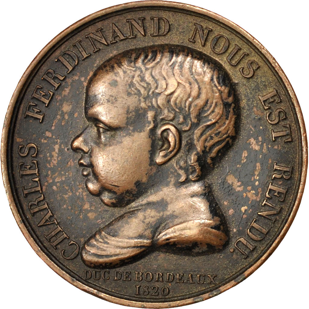 FRANCE, Politics, Society, War, Louis XVIII, Medal, AU(50-53), Copper, 29, 14.00