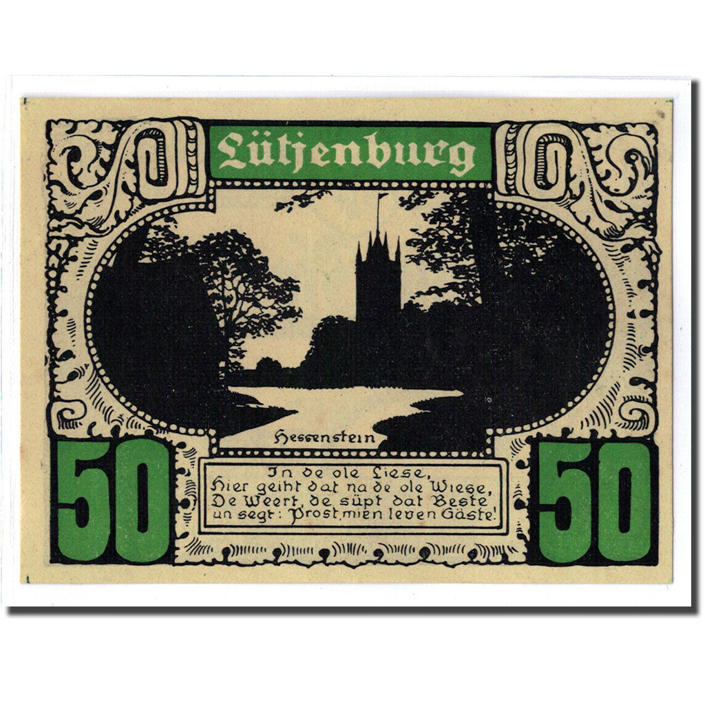 Billete, Alemania, Plön, 50 Pfennig, paysage 1, 1921, SC, Mehl:1063.4