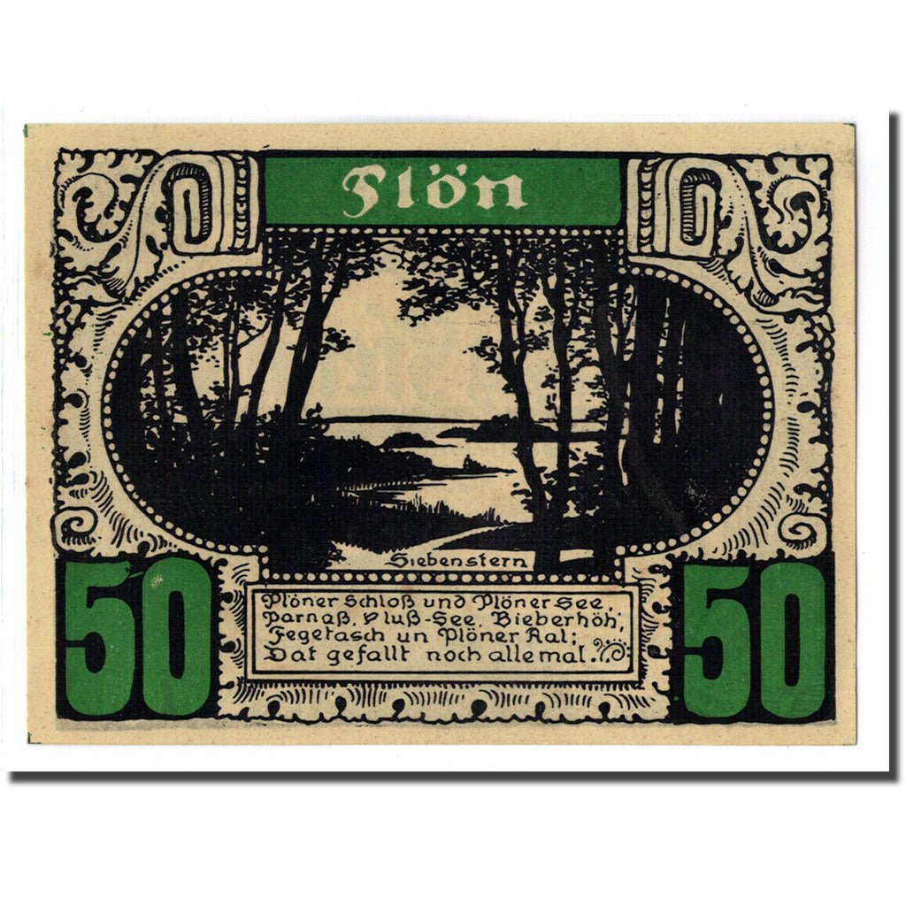 Biljet, Duitsland, Plön, 50 Pfennig, paysage 2, 1921, SPL, Mehl:1063.4