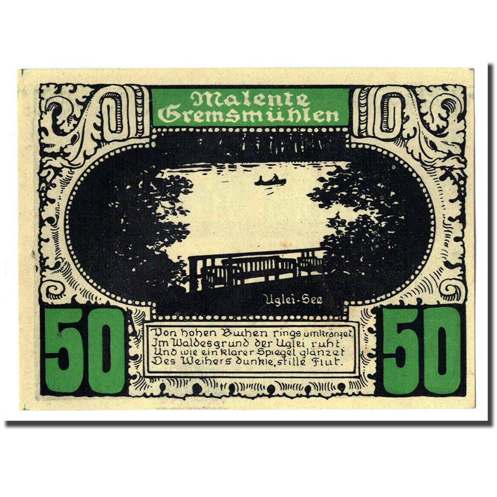 Biljet, Duitsland, Plön, 50 Pfennig, paysage 3, 1921, SPL, Mehl:1063.4