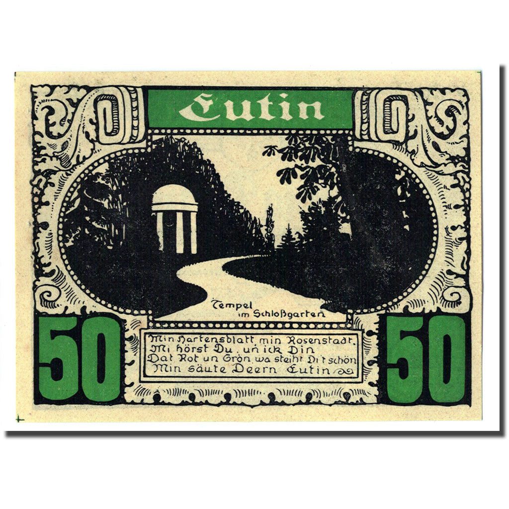 Billete, Alemania, Plön, 50 Pfennig, paysage 4, 1921, SC, Mehl:1063.4