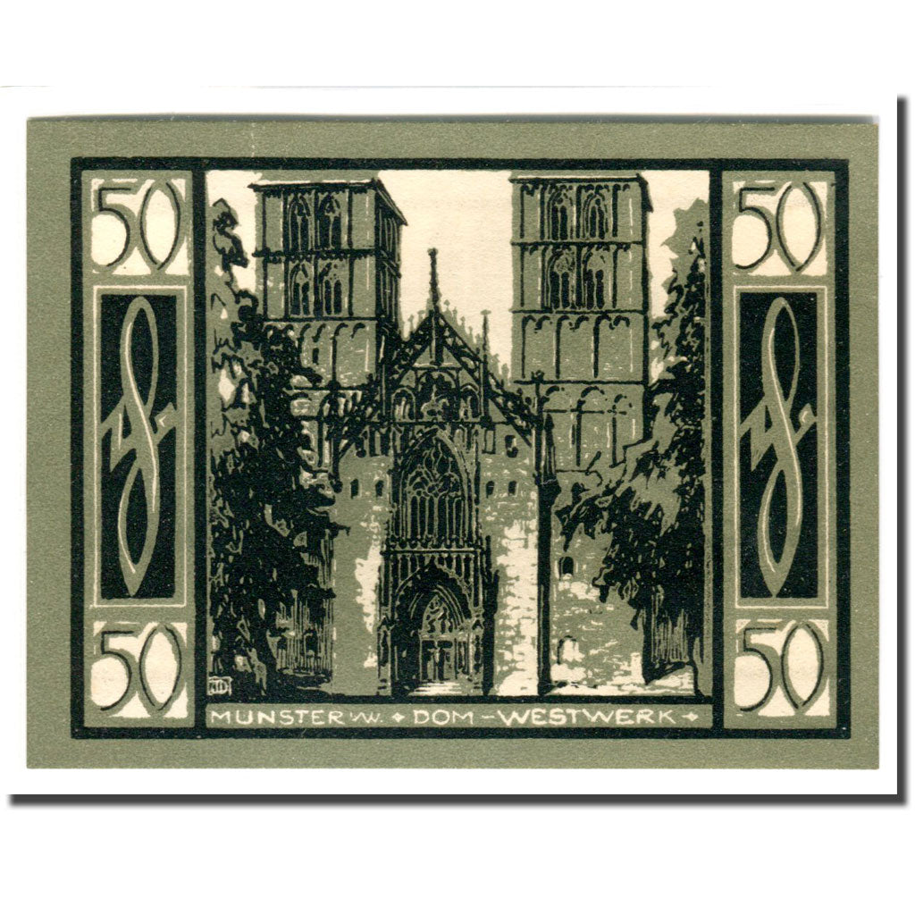 Billete, Alemania, Munster, 50 Pfennig, batiment 1, 1921, 1921-08-01, SC