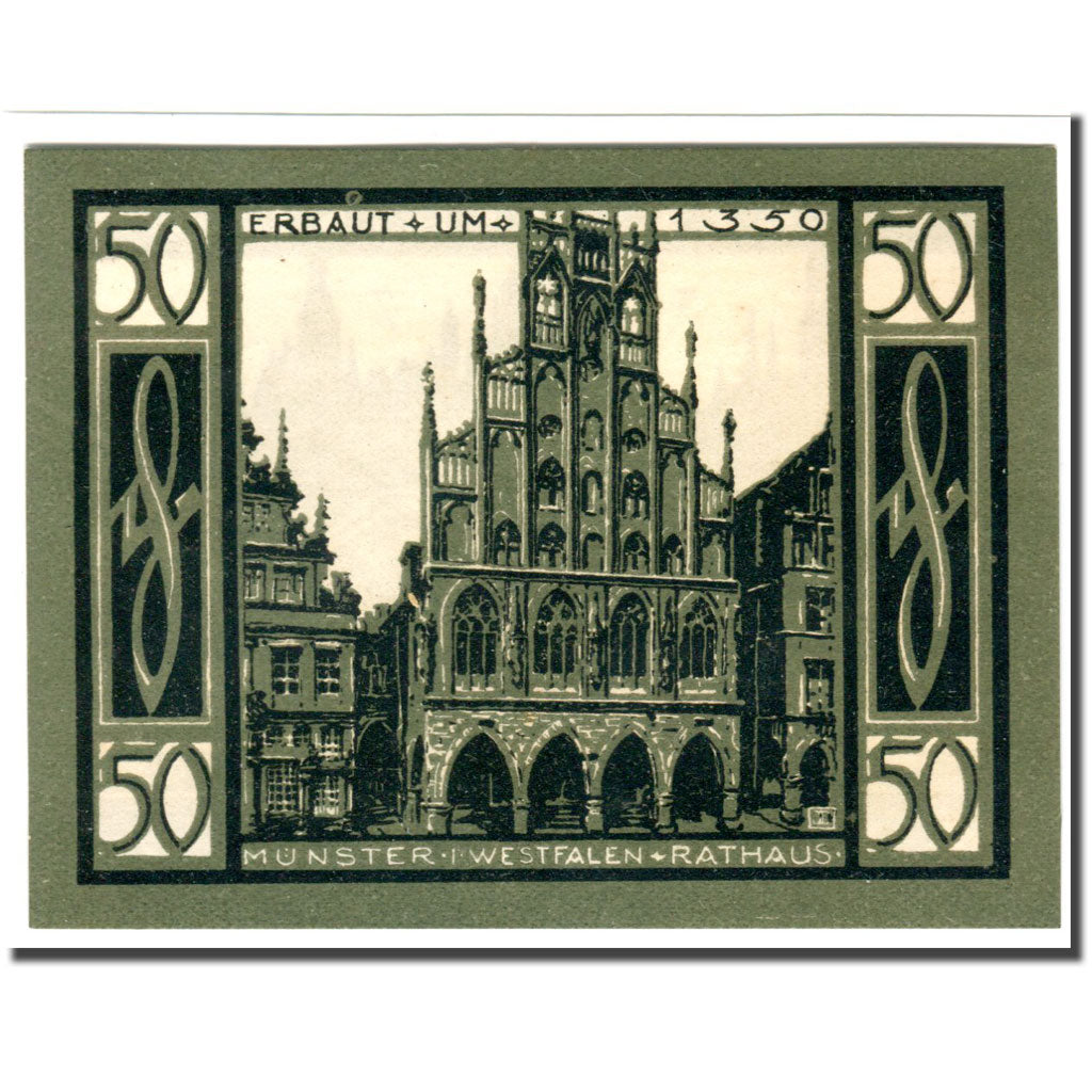 Billete, Alemania, Munster, 50 Pfennig, batiment 2, 1921, 1921-08-01, SC