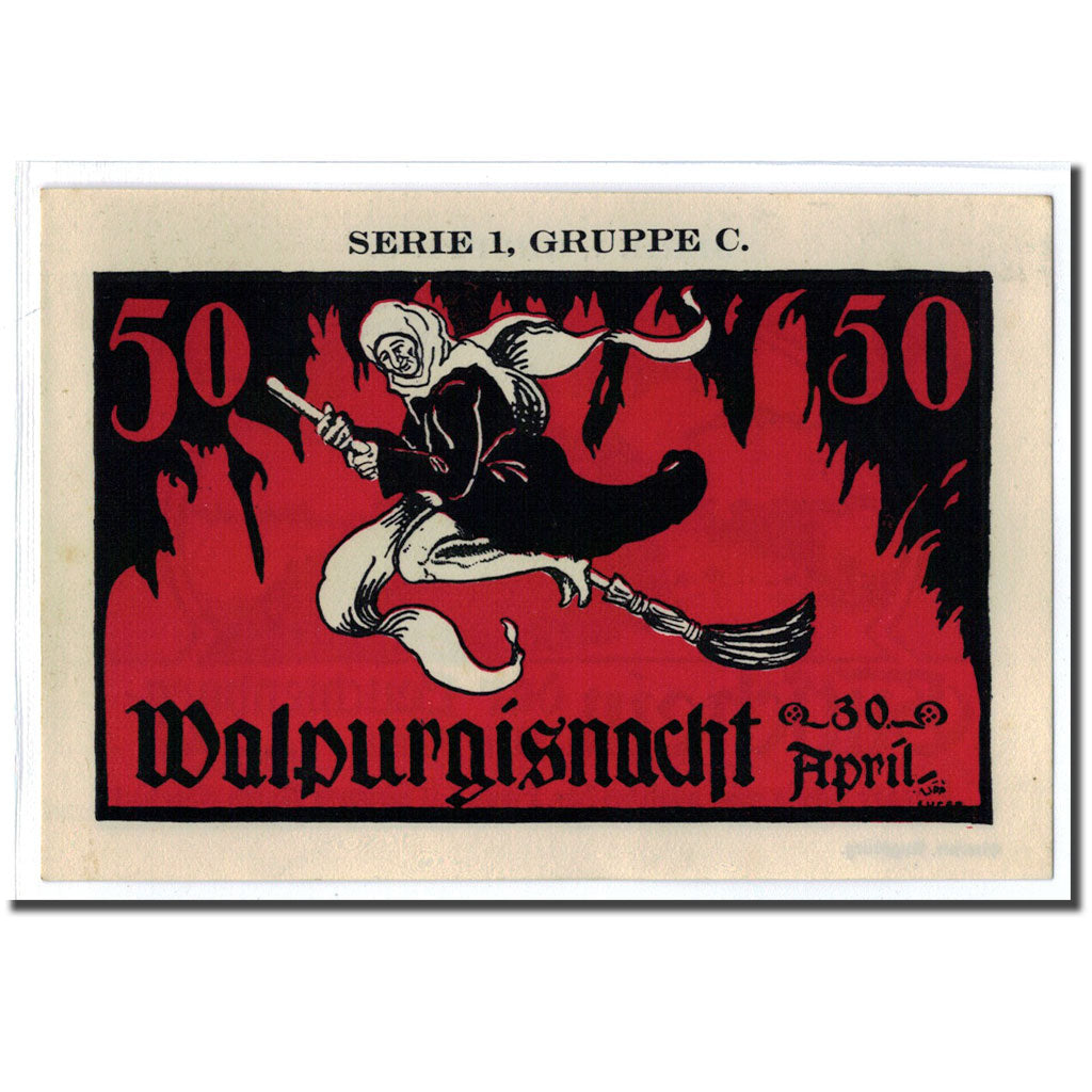 Banknote, Germany, Kahla, 50 Pfennig, sorcière 2, O.D, UNC(63), Mehl:665.1a