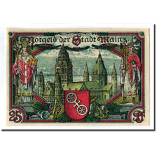 Banknote, Germany, Mainz Stadt, 25 Pfennig, paysage, 1921, 1921-01-01, UNC(63)