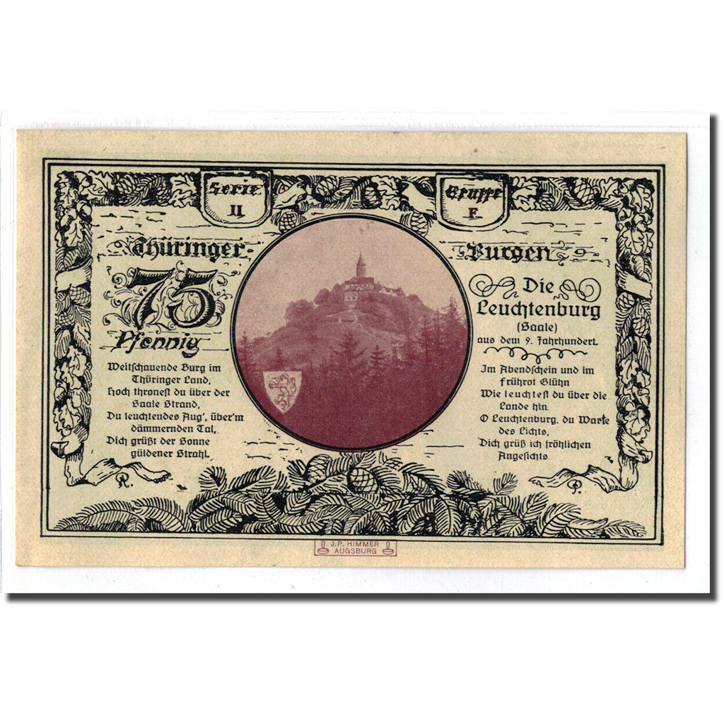 Biljet, Duitsland, Kahla, 75 Pfennig, chateau 2, 1921, 1921-06-15, SPL