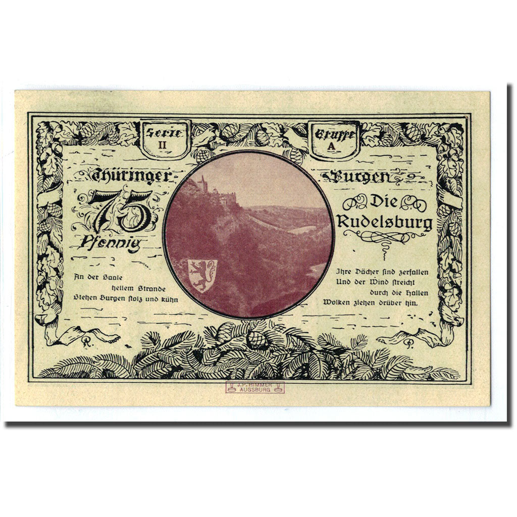 Billete, Alemania, Kahla, 75 Pfennig, chateau 5, 1921, 1921-06-15, SC