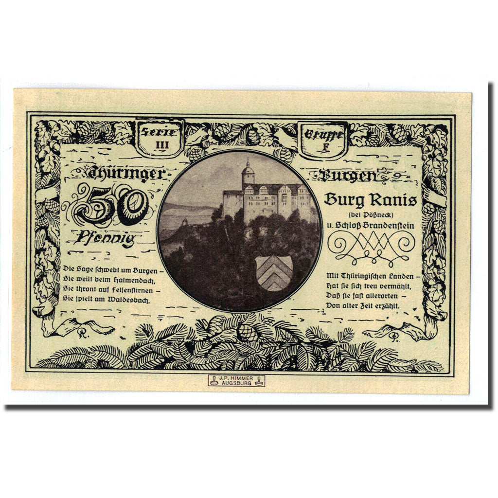 Billete, Alemania, Kahla, 50 Pfennig, chateau 2, 1921, 1921-06-15, SC